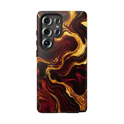 Molten Gold and Maroon Waves: Elegant Phone Case for iPhone, Samsung Galaxy and Google Pixel devices