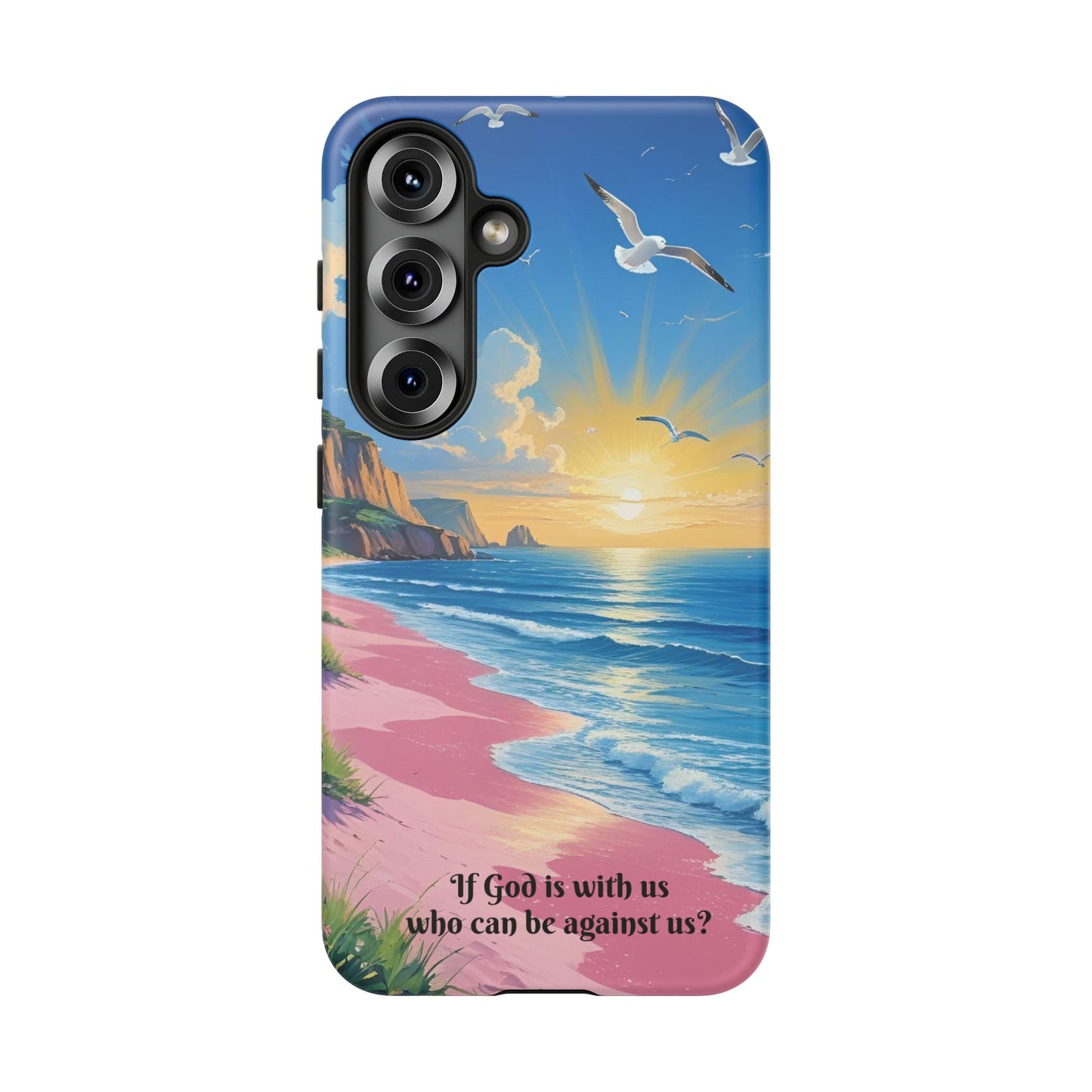 "If God is with us, who can be against us?": Inspiring phone case for iPhone, Samsung Galaxy and Google Pixel devices