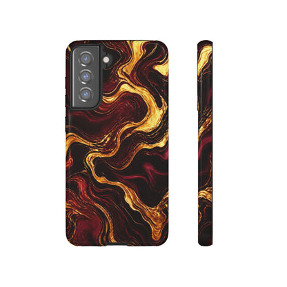 Molten Gold and Maroon Waves: Elegant Phone Case for iPhone, Samsung Galaxy and Google Pixel devices