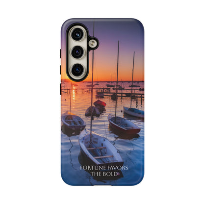 Fortune Favors the Bold: Sunset Sail Phone Case for iPhone, Samsung Galaxy and Google Pixel devices
