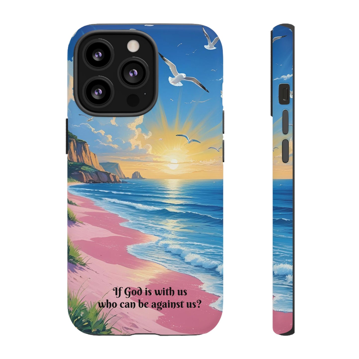 "If God is with us, who can be against us?": Inspiring phone case for iPhone, Samsung Galaxy and Google Pixel devices
