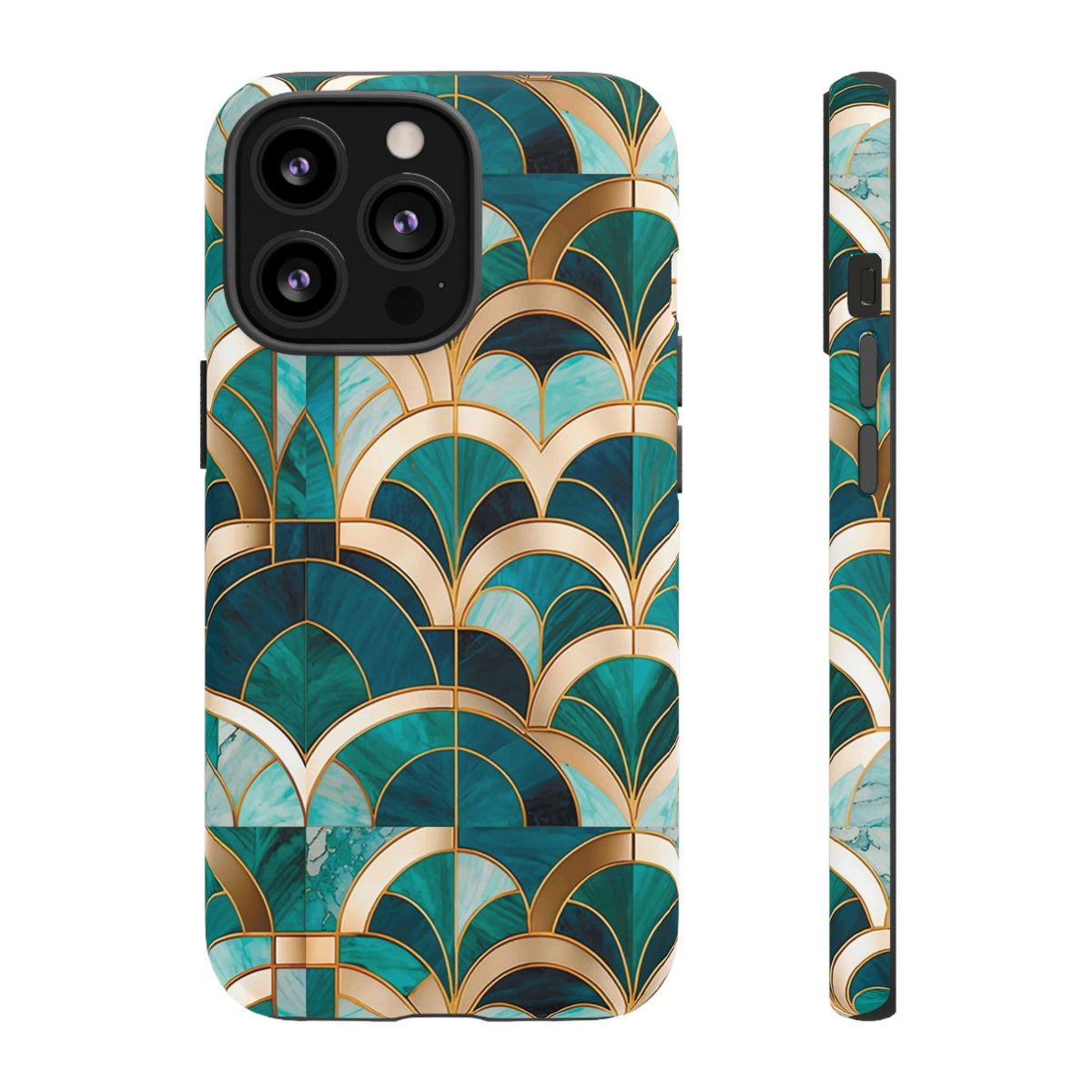 Emerald Deco: Vintage Plush Phone Case for iPhone, Samsung Galaxy and Google Pixel devices