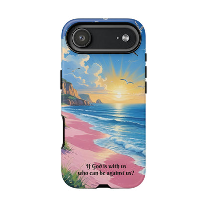 "If God is with us, who can be against us?": Inspiring phone case for iPhone, Samsung Galaxy and Google Pixel devices