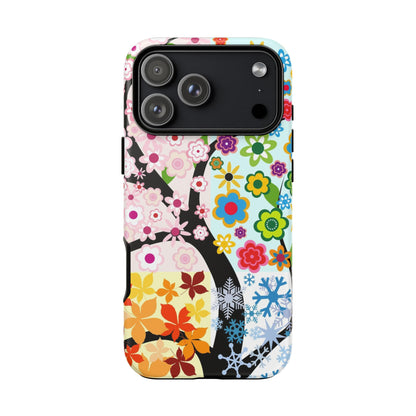 Four Seasons: Fall, Winter, Spring and Summer inspired phone case for iPhone, Samsung Galaxy and Google Pixel devices