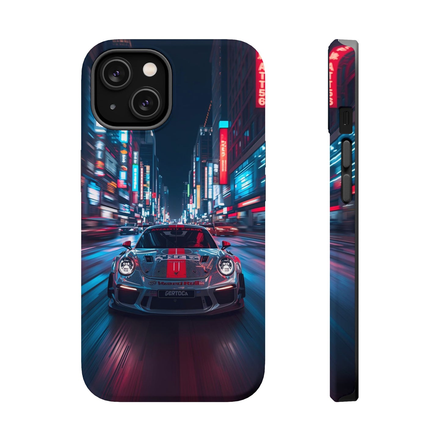 Urban Racer (MagSafe version): Neon Car Inspired iPhone Case for Men