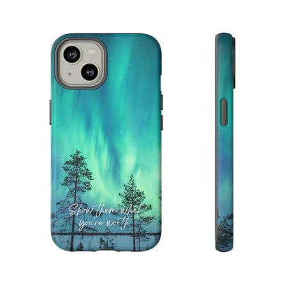 Show Them What You're Worth: Aurora Borealis-Inspired phone case for iPhone, Samsung Galaxy and Pixel devices