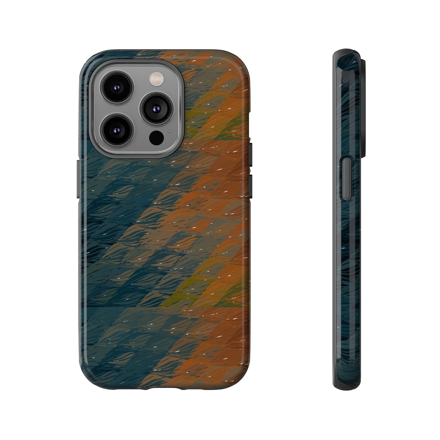 BRUE: Brown + Blue Geometric case for iPhone, Galaxy and Pixel