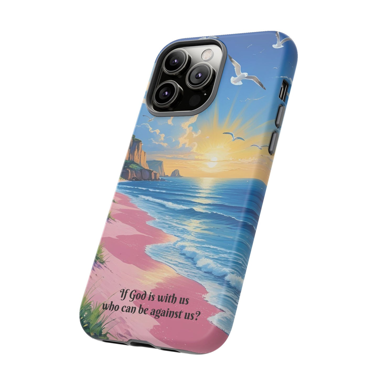 "If God is with us, who can be against us?": Inspiring phone case for iPhone, Samsung Galaxy and Google Pixel devices