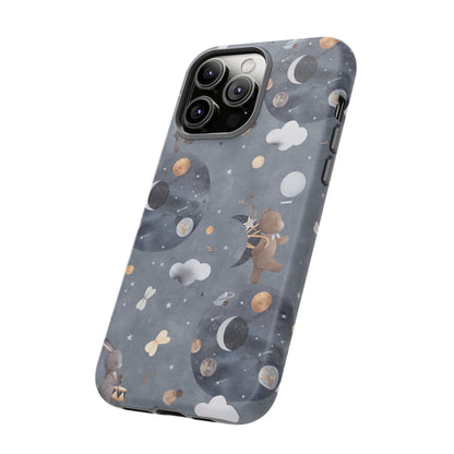 Moon, Bear and Bunny: Cute phone case for iPhone, Samsung Galaxy and Google Pixel devices