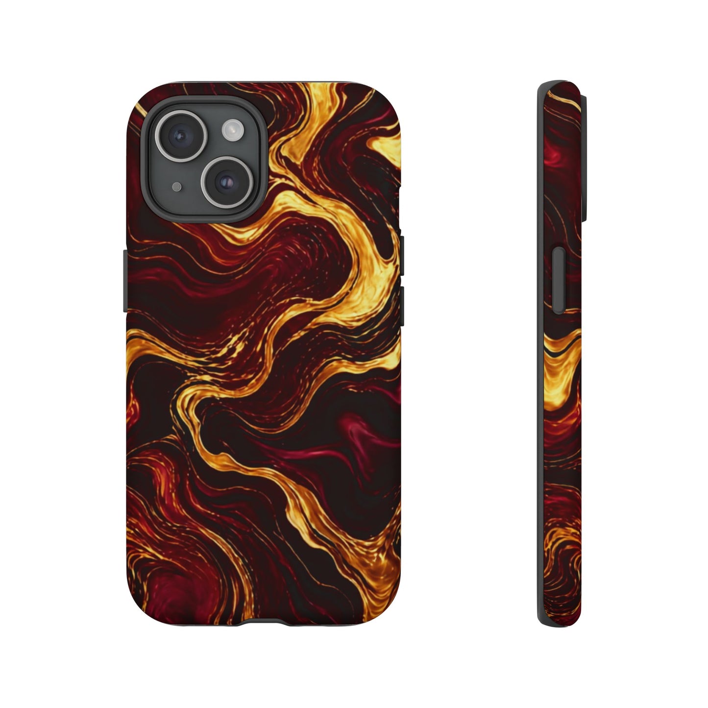 Molten Gold and Maroon Waves: Elegant Phone Case for iPhone, Samsung Galaxy and Google Pixel devices