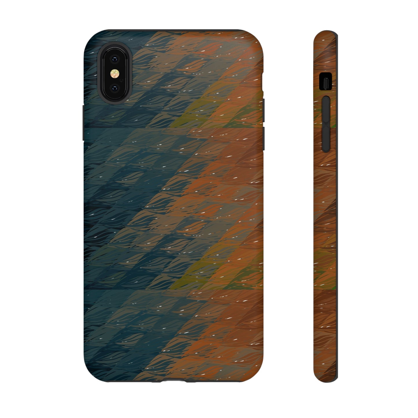 BRUE: Brown + Blue Geometric case for iPhone, Galaxy and Pixel