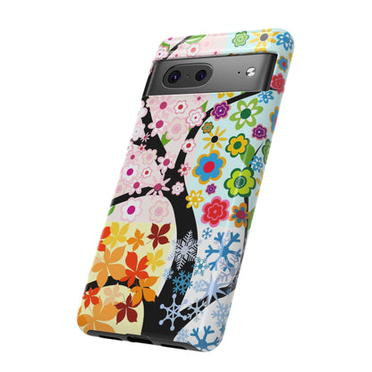 Four Seasons: Fall, Winter, Spring and Summer inspired phone case for iPhone, Samsung Galaxy and Google Pixel devices
