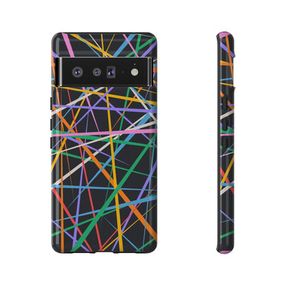 Spectrum Grid: Abstract, Intersecting Line Patterns Phone Case for iPhone, Samsung and Google Pixel devices