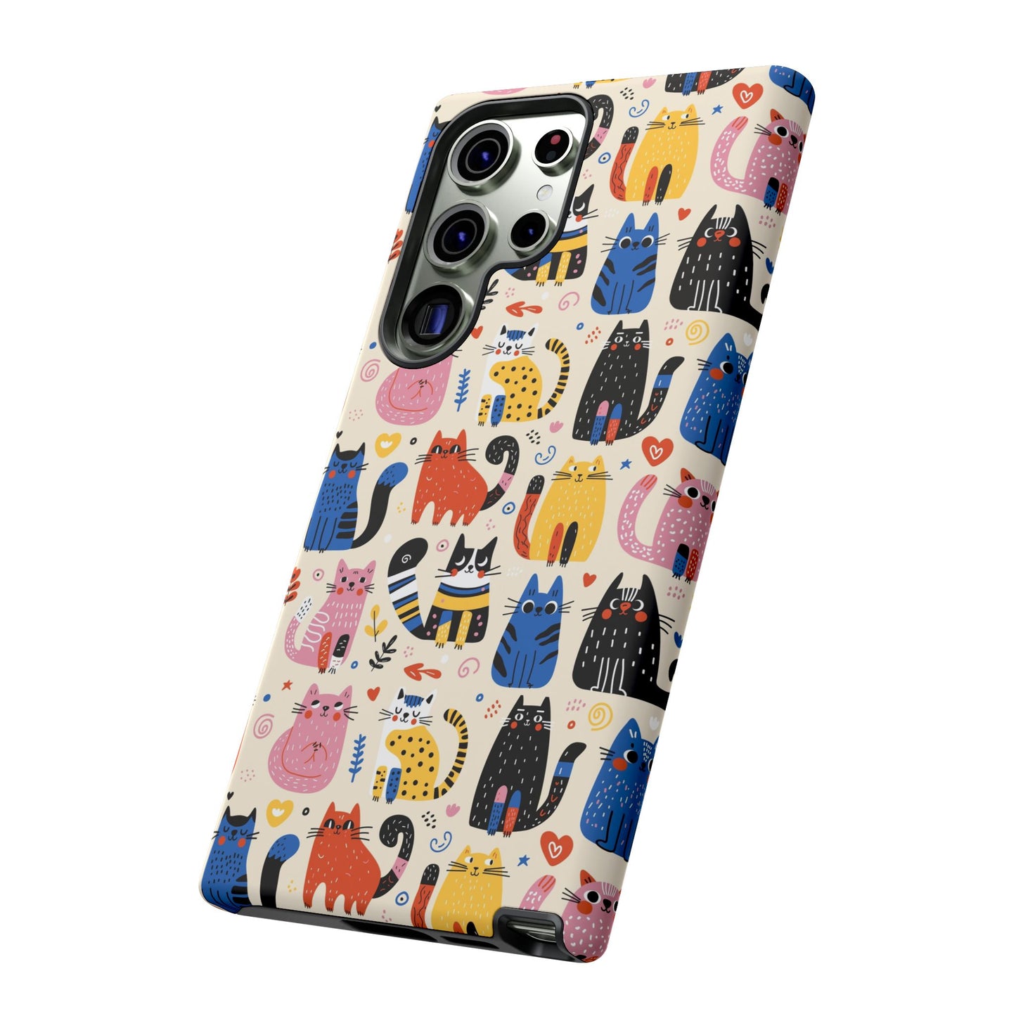 Cat Doodles Phone Case: Playful Cat-Inspired Tough Case for iPhone, Samsung Galaxy and Google Pixel devices