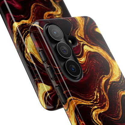 Molten Gold and Maroon Waves: Elegant Phone Case for iPhone, Samsung Galaxy and Google Pixel devices