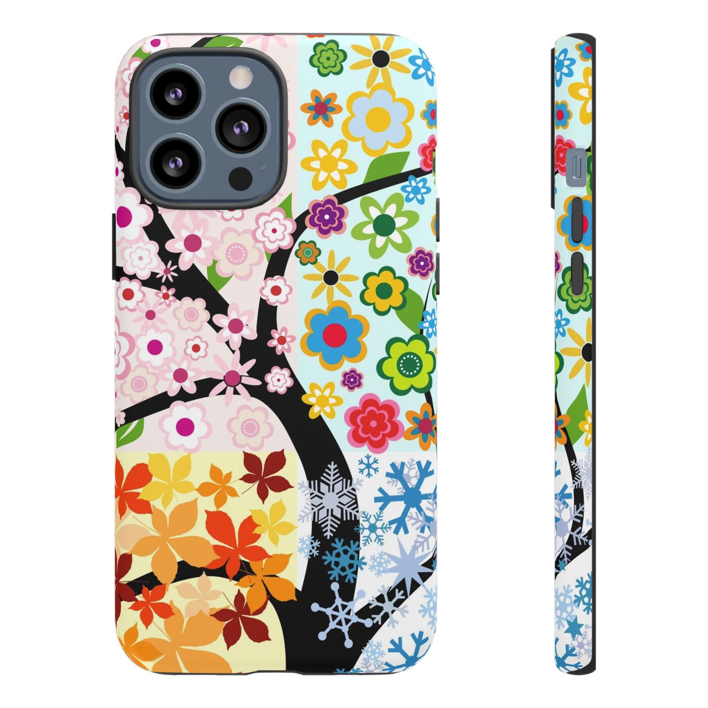Four Seasons: Fall, Winter, Spring and Summer inspired phone case for iPhone, Samsung Galaxy and Google Pixel devices
