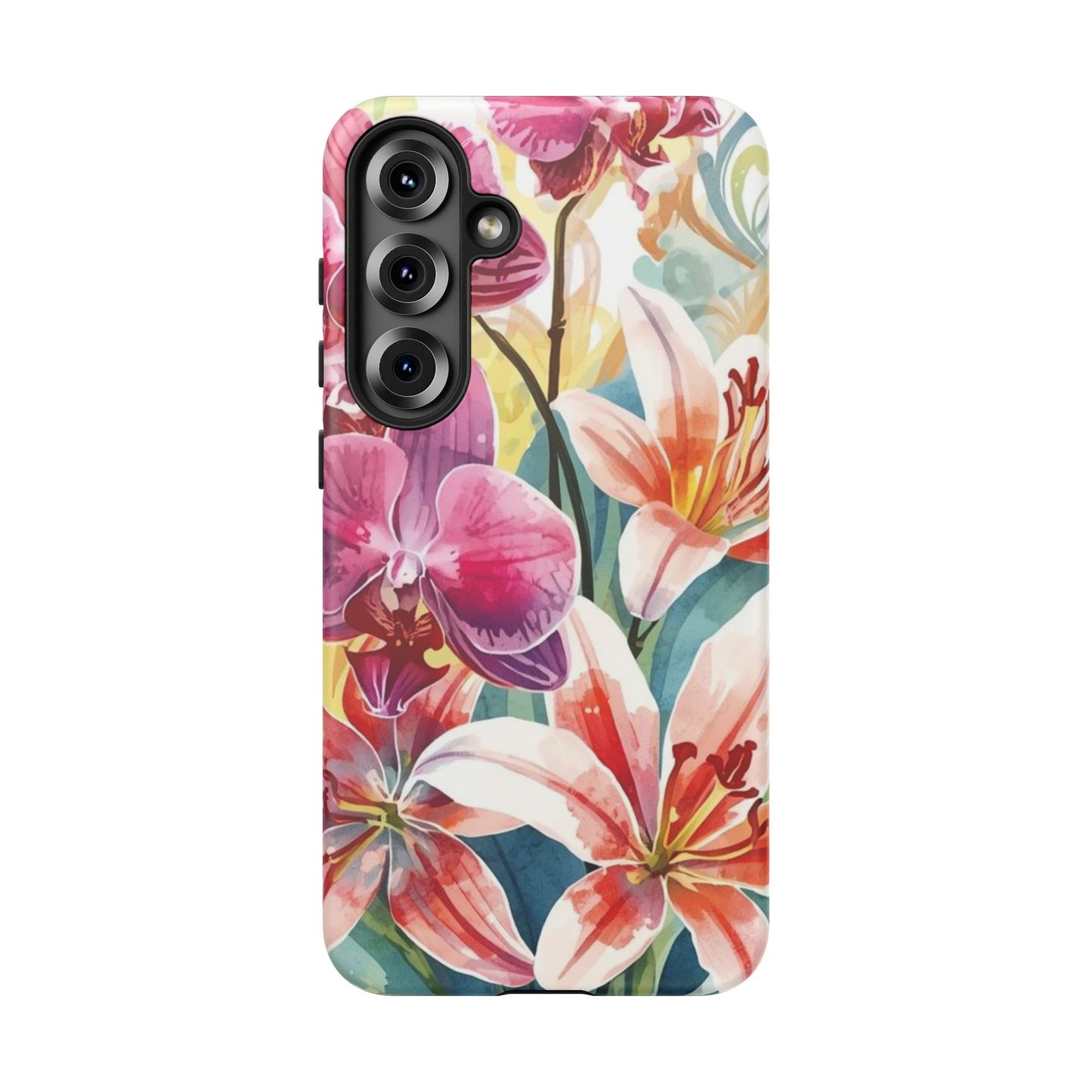 Hibiscus & Orchid Bloom Case: Floral Beauty for Your Samsung Galaxy S Series