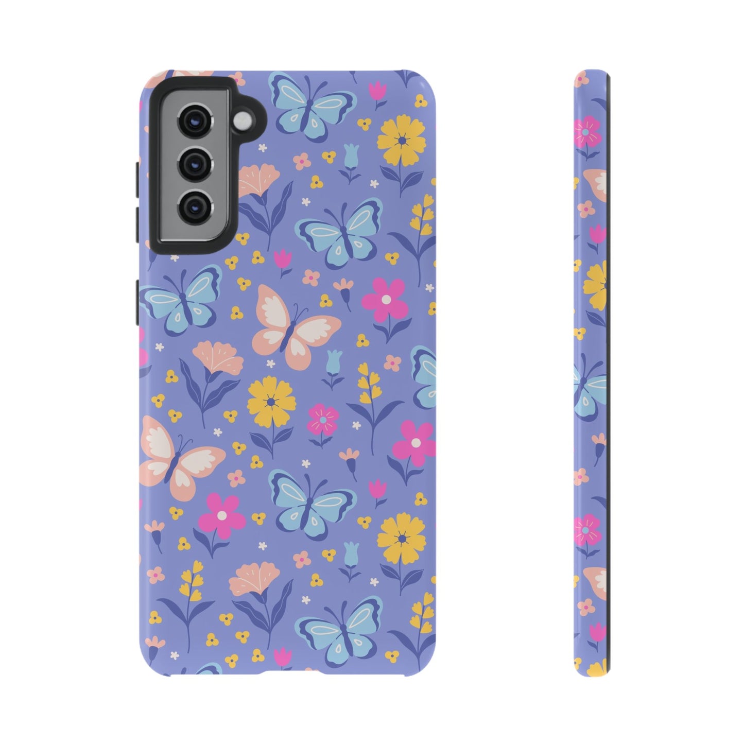 Lavender Butterflies: Tough Cases for iPhone, Samsung Galaxy and Google Pixel