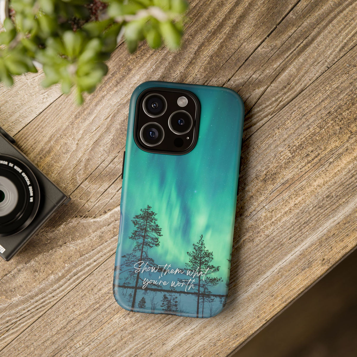 Show Them What You're Worth: Aurora Borealis-Inspired phone case for iPhone, Samsung Galaxy and Pixel devices