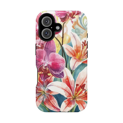 Hibiscus & Orchid Haven: MagSafe Floral Phone Case for iPhone