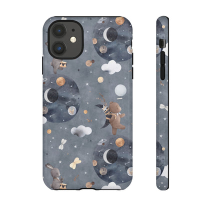 Moon, Bear and Bunny: Cute phone case for iPhone, Samsung Galaxy and Google Pixel devices