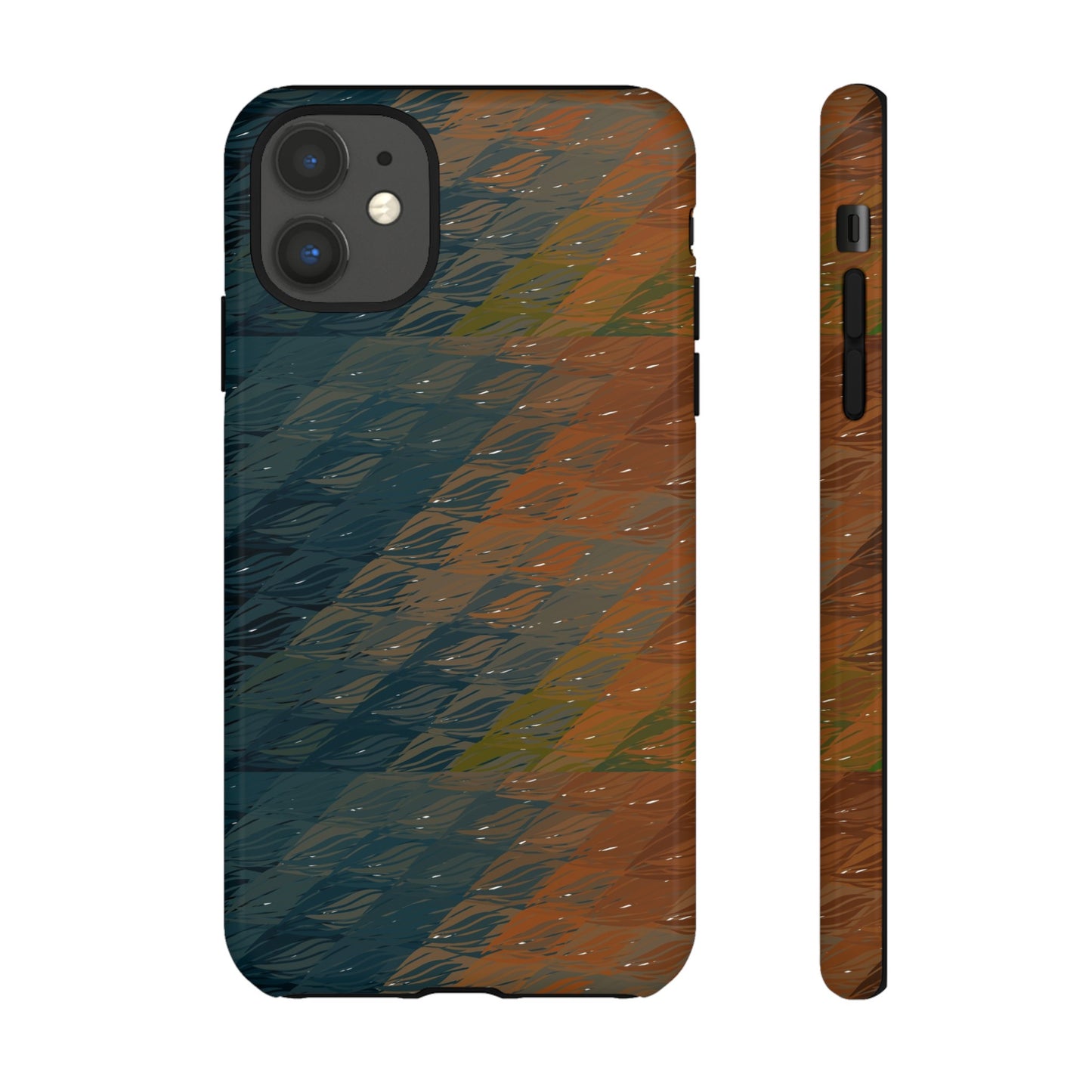 BRUE: Brown + Blue Geometric case for iPhone, Galaxy and Pixel