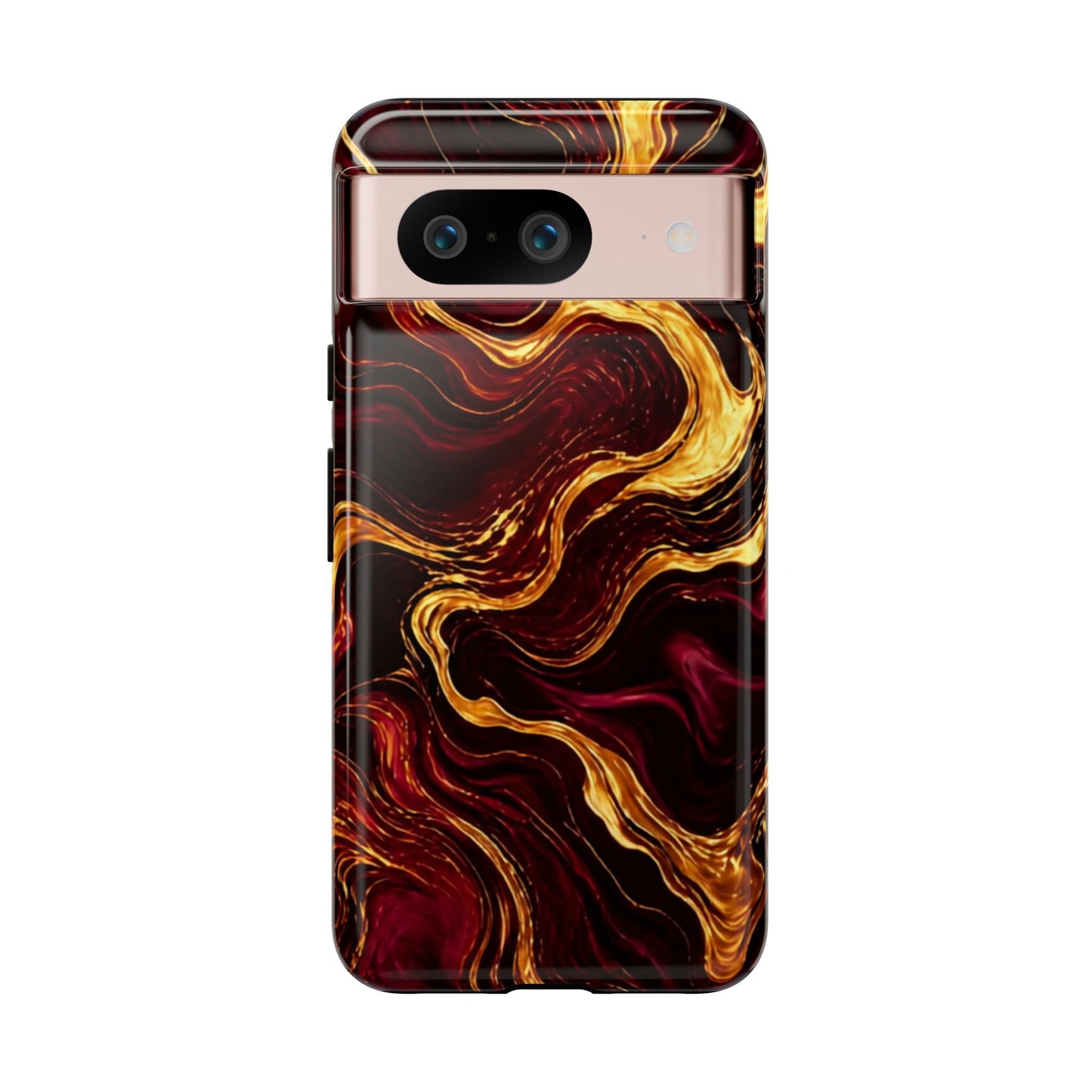 Molten Gold and Maroon Waves: Elegant Phone Case for iPhone, Samsung Galaxy and Google Pixel devices
