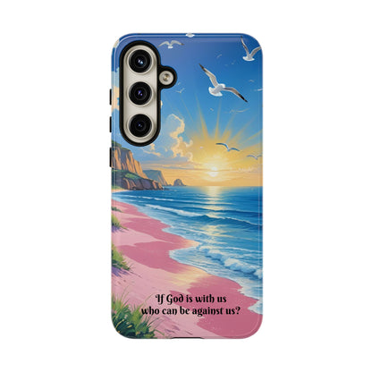 "If God is with us, who can be against us?": Inspiring phone case for iPhone, Samsung Galaxy and Google Pixel devices