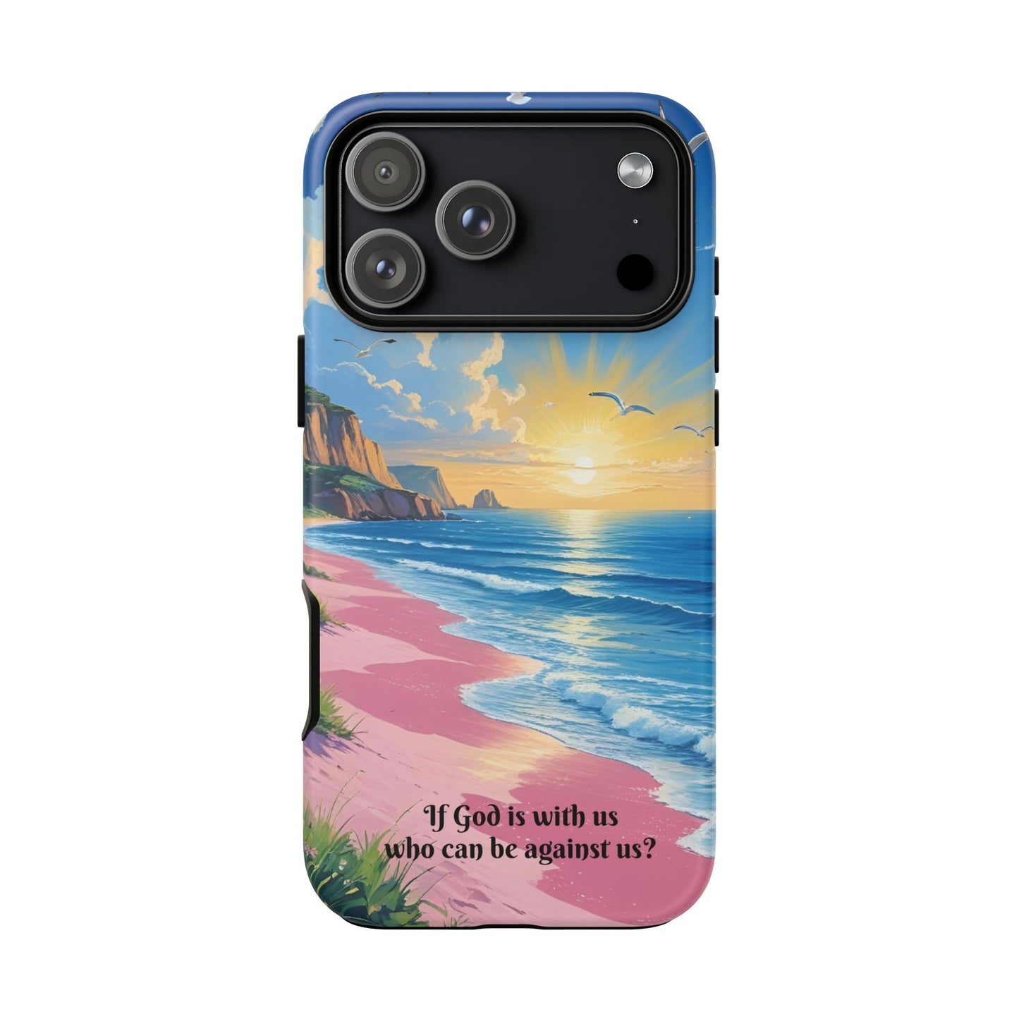 "If God is with us, who can be against us?": Inspiring phone case for iPhone, Samsung Galaxy and Google Pixel devices