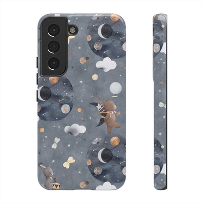 Moon, Bear and Bunny: Cute phone case for iPhone, Samsung Galaxy and Google Pixel devices