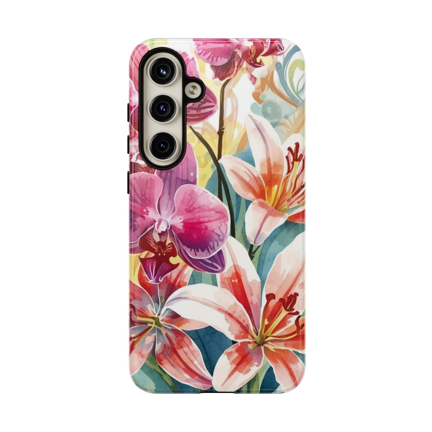 Hibiscus & Orchid Bloom Case: Floral Beauty for Your Samsung Galaxy S Series