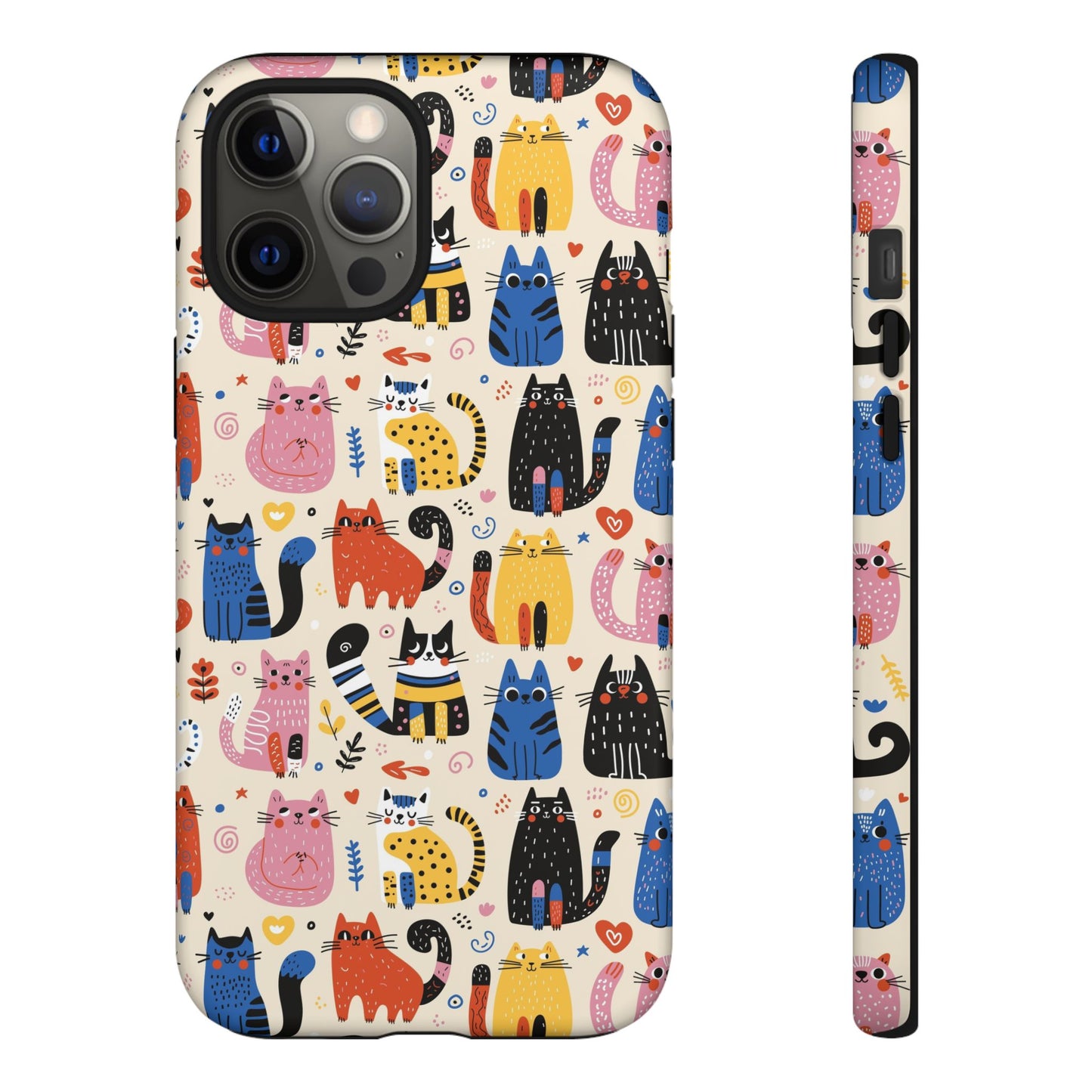 Cat Doodles Phone Case: Playful Cat-Inspired Tough Case for iPhone, Samsung Galaxy and Google Pixel devices