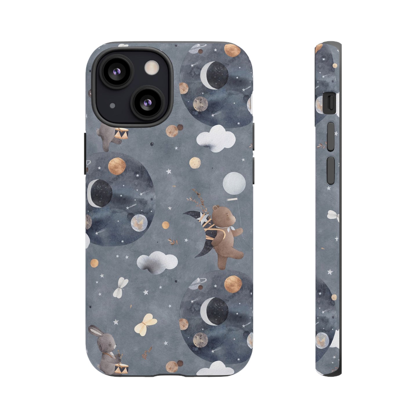 Moon, Bear and Bunny: Cute phone case for iPhone, Samsung Galaxy and Google Pixel devices