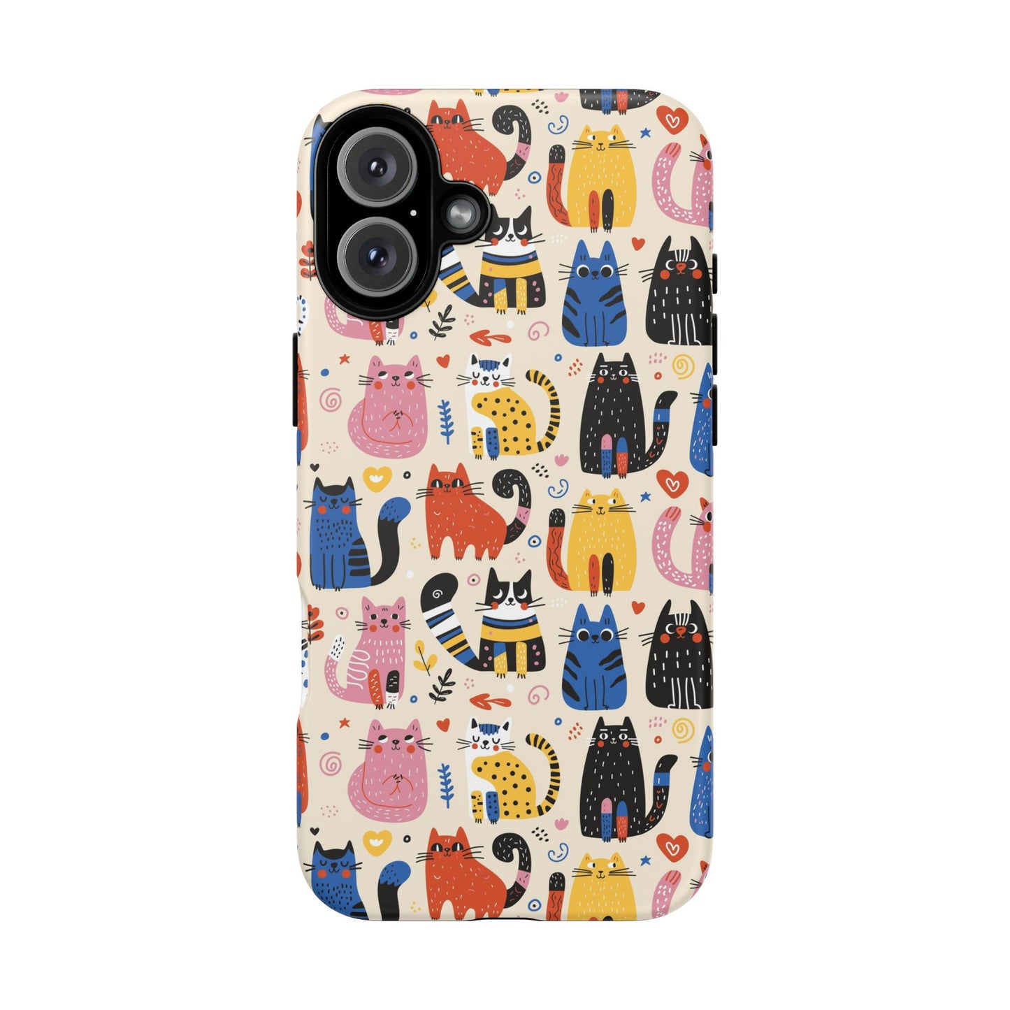 Cat Doodles Phone Case: Playful Cat-Inspired Tough Case for iPhone, Samsung Galaxy and Google Pixel devices