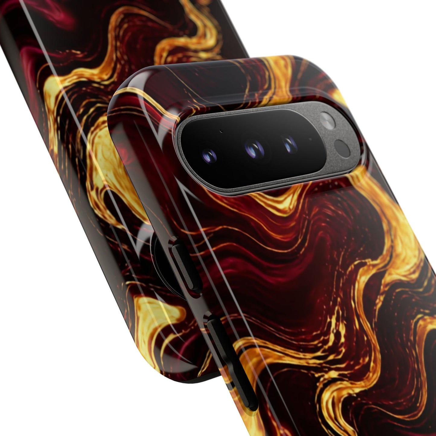 Molten Gold and Maroon Waves: Elegant Phone Case for iPhone, Samsung Galaxy and Google Pixel devices
