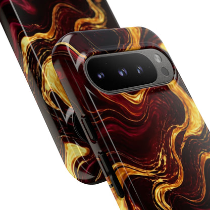 Molten Gold and Maroon Waves: Elegant Phone Case for iPhone, Samsung Galaxy and Google Pixel devices
