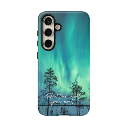 Show Them What You're Worth: Aurora Borealis-Inspired phone case for iPhone, Samsung Galaxy and Pixel devices