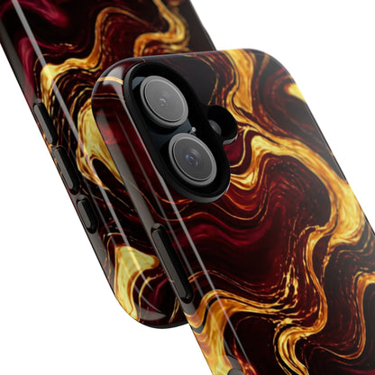 Molten Gold and Maroon Waves: Elegant Phone Case for iPhone, Samsung Galaxy and Google Pixel devices