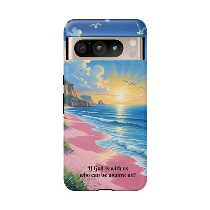 "If God is with us, who can be against us?": Inspiring phone case for iPhone, Samsung Galaxy and Google Pixel devices