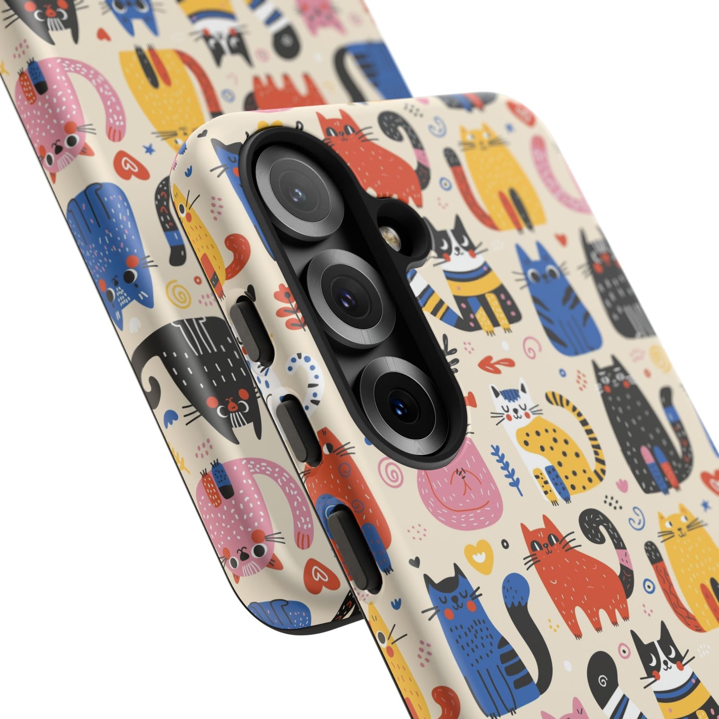 Cat Doodles Phone Case: Playful Cat-Inspired Tough Case for iPhone, Samsung Galaxy and Google Pixel devices