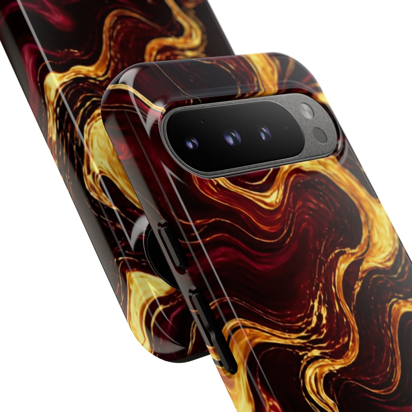 Molten Gold and Maroon Waves: Elegant Phone Case for iPhone, Samsung Galaxy and Google Pixel devices