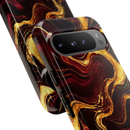 Molten Gold and Maroon Waves: Elegant Phone Case for iPhone, Samsung Galaxy and Google Pixel devices