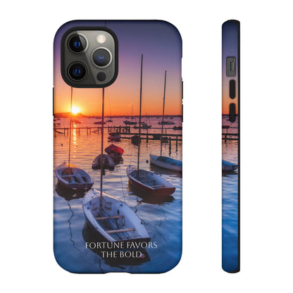 Fortune Favors the Bold: Sunset Sail Phone Case for iPhone, Samsung Galaxy and Google Pixel devices
