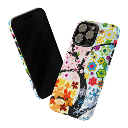 Four Seasons: Fall, Winter, Spring and Summer inspired phone case for iPhone, Samsung Galaxy and Google Pixel devices