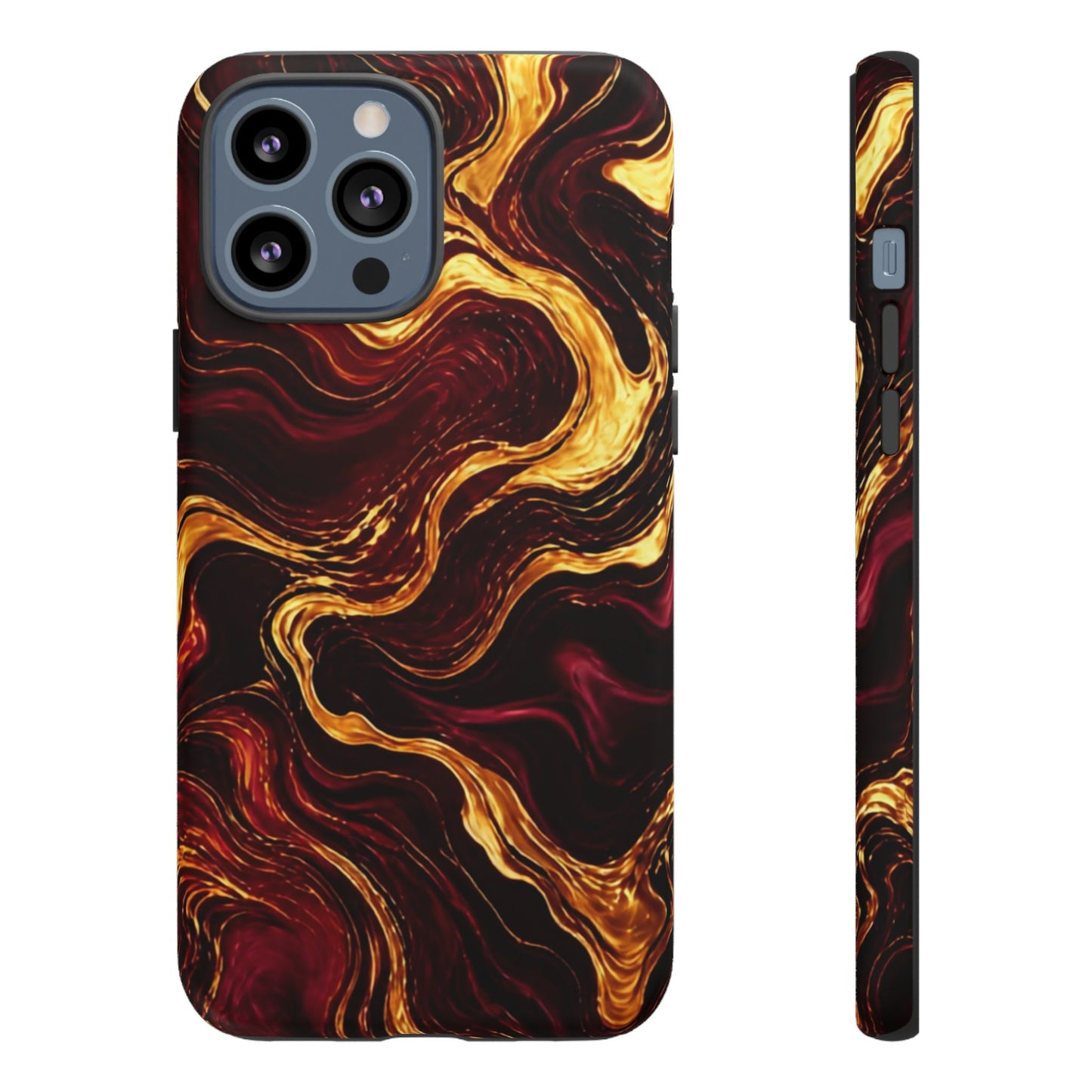 Molten Gold and Maroon Waves: Elegant Phone Case for iPhone, Samsung Galaxy and Google Pixel devices