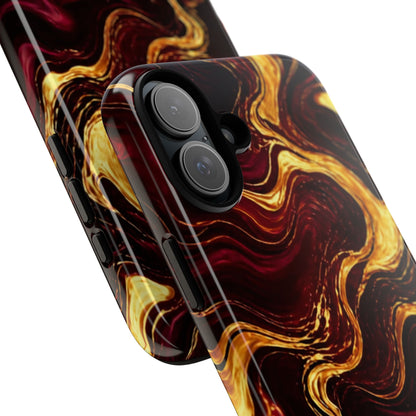 Molten Gold and Maroon Waves: Elegant Phone Case for iPhone, Samsung Galaxy and Google Pixel devices