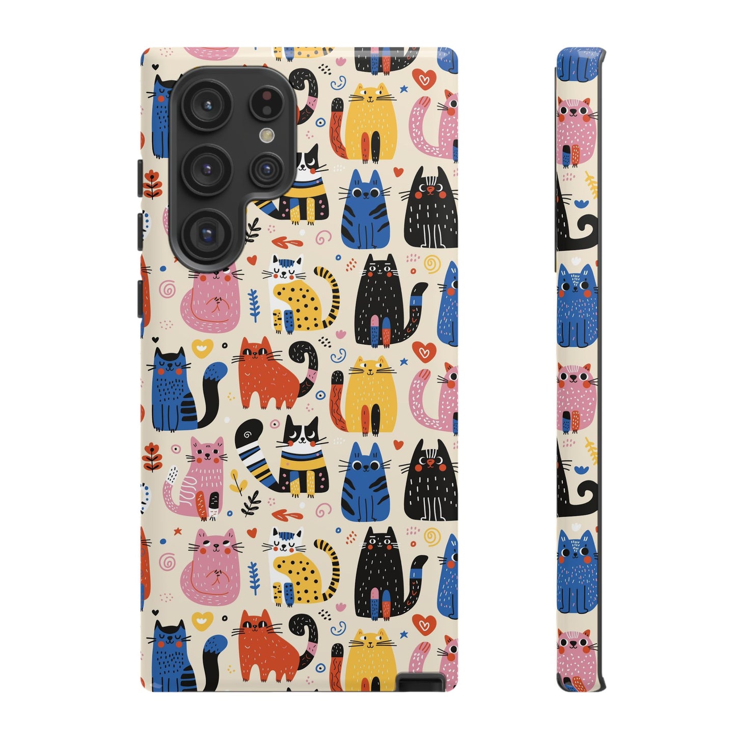 Cat Doodles Phone Case: Playful Cat-Inspired Tough Case for iPhone, Samsung Galaxy and Google Pixel devices