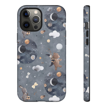 Moon, Bear and Bunny: Cute phone case for iPhone, Samsung Galaxy and Google Pixel devices