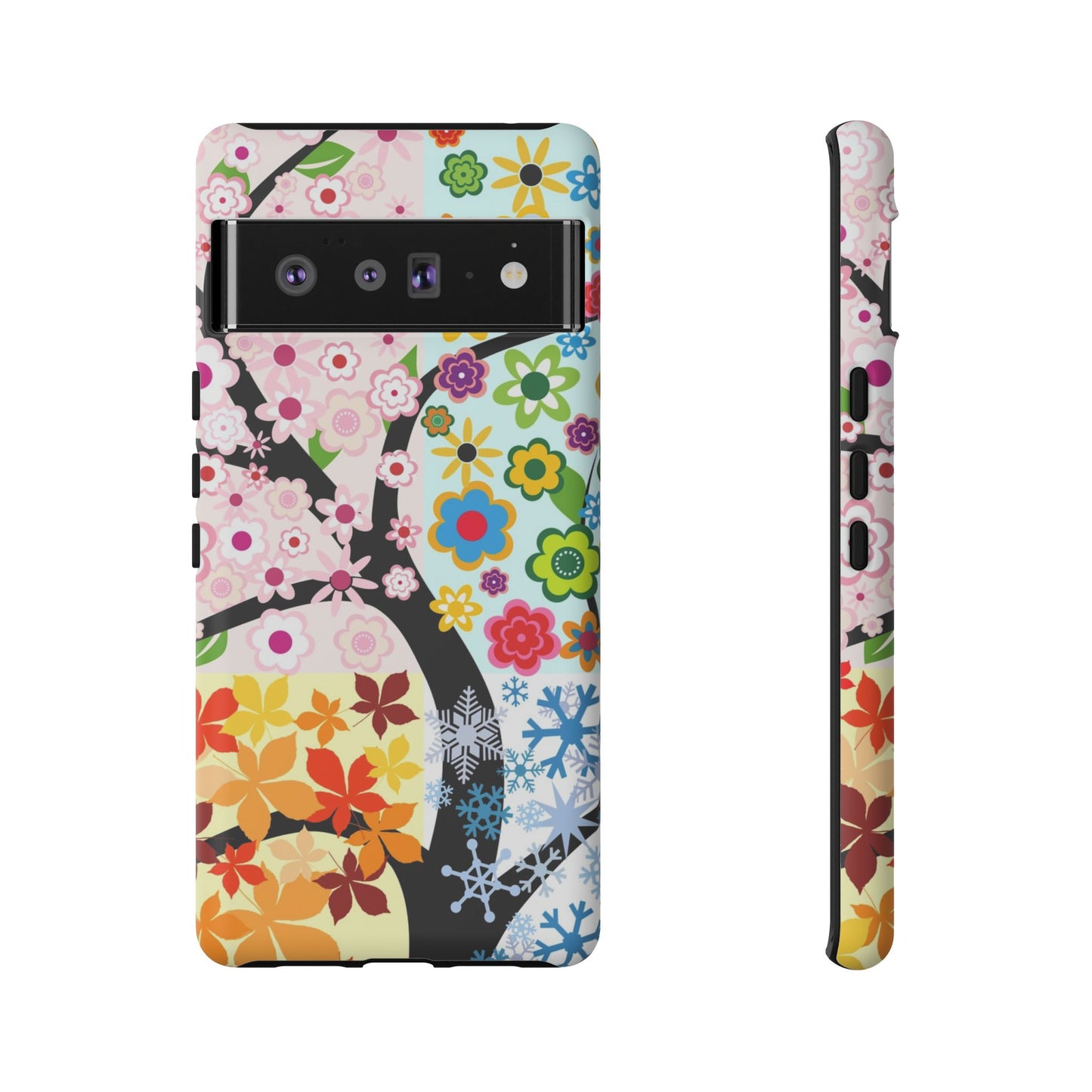 Four Seasons: Fall, Winter, Spring and Summer inspired phone case for iPhone, Samsung Galaxy and Google Pixel devices
