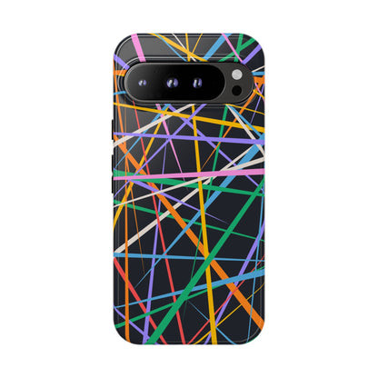 Spectrum Grid: Abstract, Intersecting Line Patterns Phone Case for iPhone, Samsung and Google Pixel devices